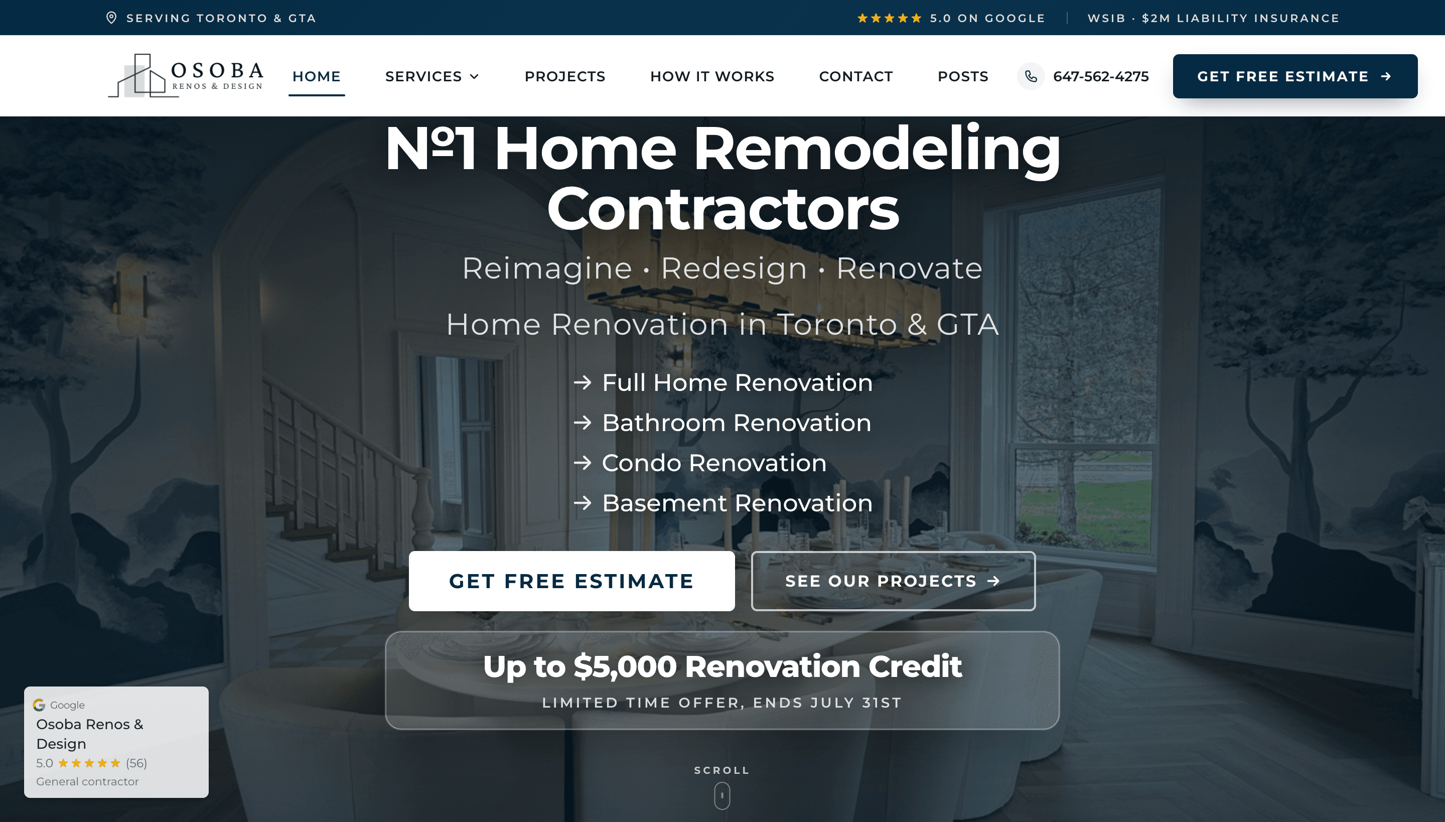 Osoba Renos — How a Toronto & GTA home-renovation contractor went from referral-only to indexed, ranking, and readable by every major AI search engine.